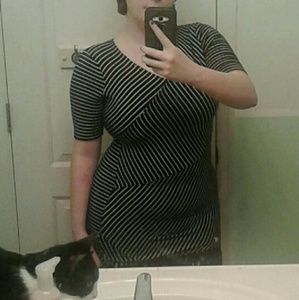 Black and white mini dress